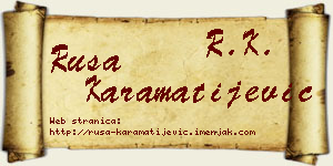 Rusa Karamatijević vizit kartica